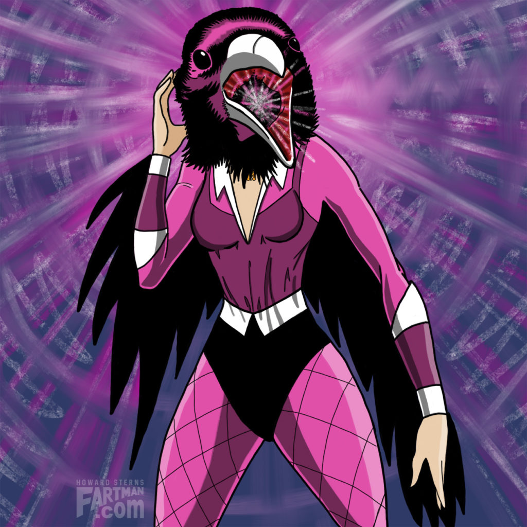Pink Crow using her Sonic Caw